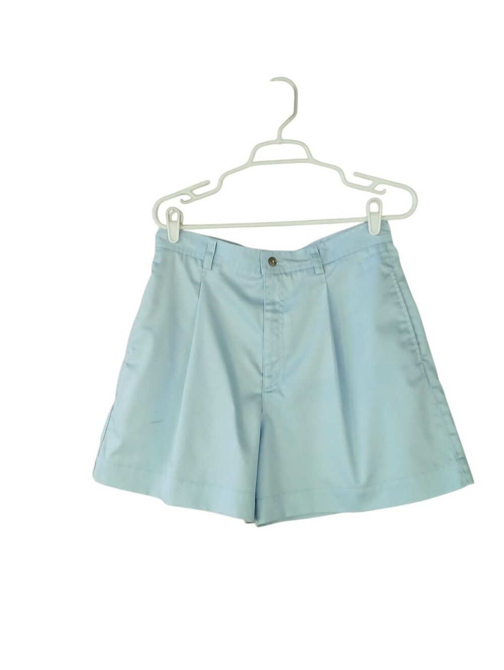Liz Claiborne Pastel Blue Pleat Front High Waisted 5" Cotton Shorts Size 12